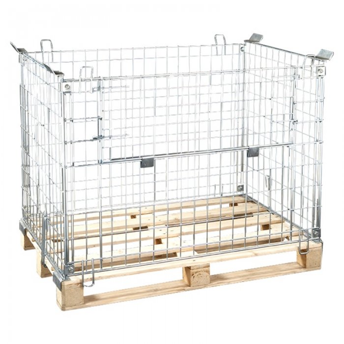 Boxpaleti Metalici Cu Fixare Pe Europalet 1200 x 800 x 1000 mm-Containere Metalice Pentru Depozitare Si Transport