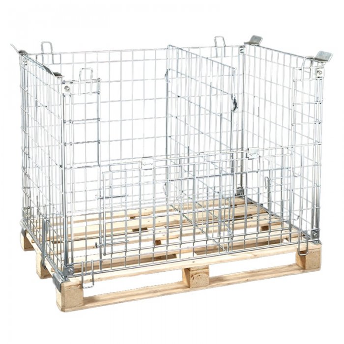 Boxpaleti Metalici Cu Fixare Pe Europalet 1200 x 800 x 1000 mm-Containere Metalice Pentru Depozitare Si Transport