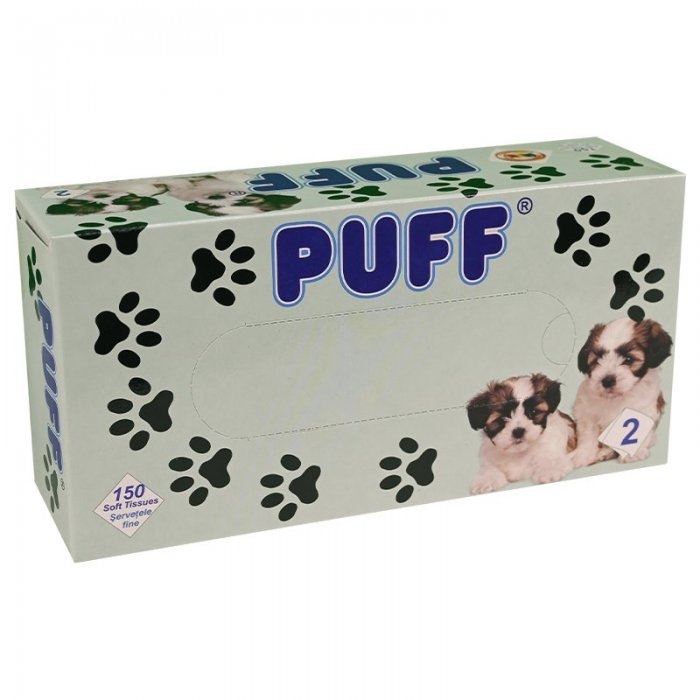 Servetele Faciale PUFF Pop-Up, 21 x 21 cm, 2 straturi, 150 foi-Consumabile Hartie