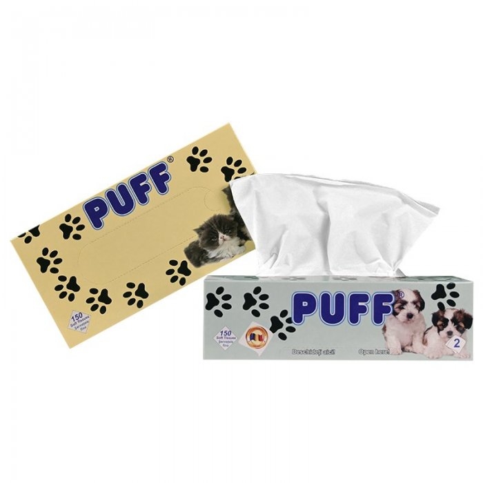 Servetele Faciale PUFF Pop-Up, 21 x 21 cm, 2 straturi, 150 foi-Consumabile Hartie