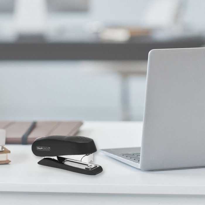 Capsator de birou RAPESCO Luna, 50 coli, negru-Capsatoare Si Accesorii