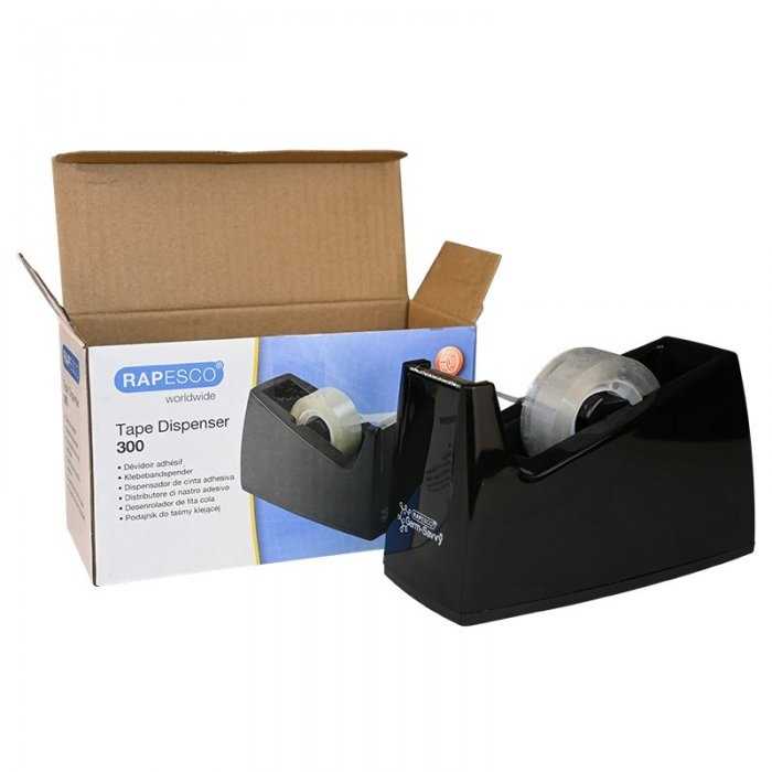 Dispenser cu Nisip pentru Banda Adeziva Rapesco, 19 mm x 33 m, Negru-Dispensere Benzi Adezive