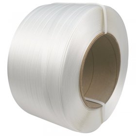 Banda PES Netesuta Compozit, Alb, 19 mm x 650 m, 600 kg, Tub 200 mm-Benzi Pentru Legare Si Paletizare
