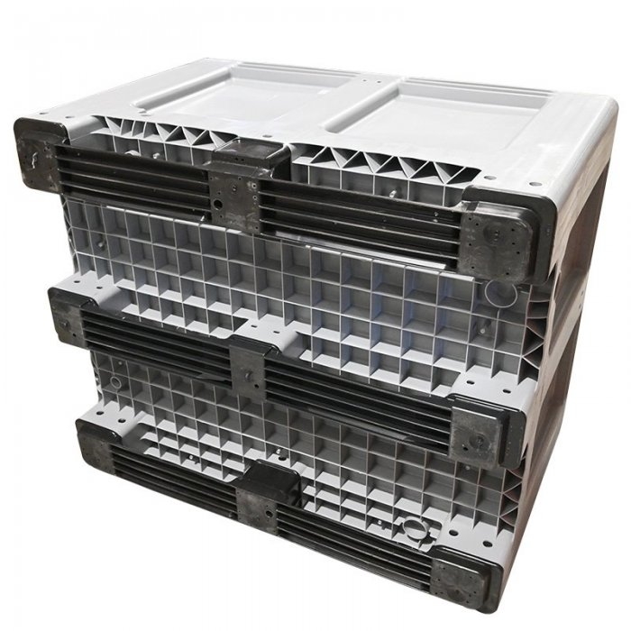 Boxpalet Plastic Cu Pereti Plini, 1200 x 1000 x 760 mm-Echipamente Si Consumabile Pentru Depozit